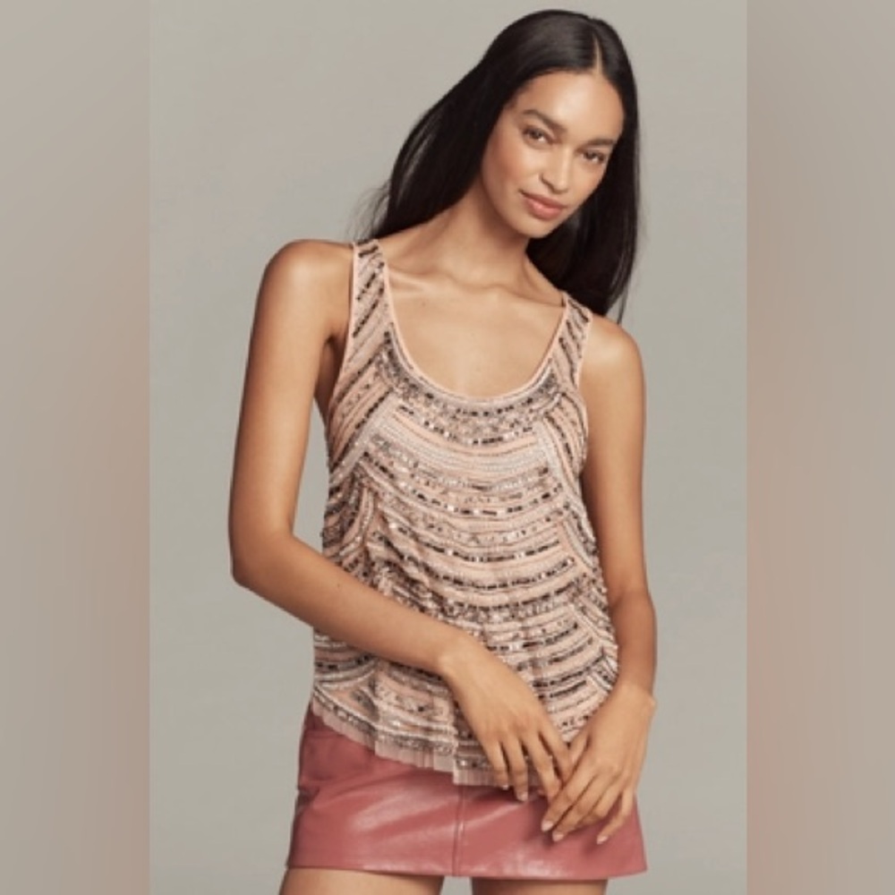 By Anthropologie Beaded Top